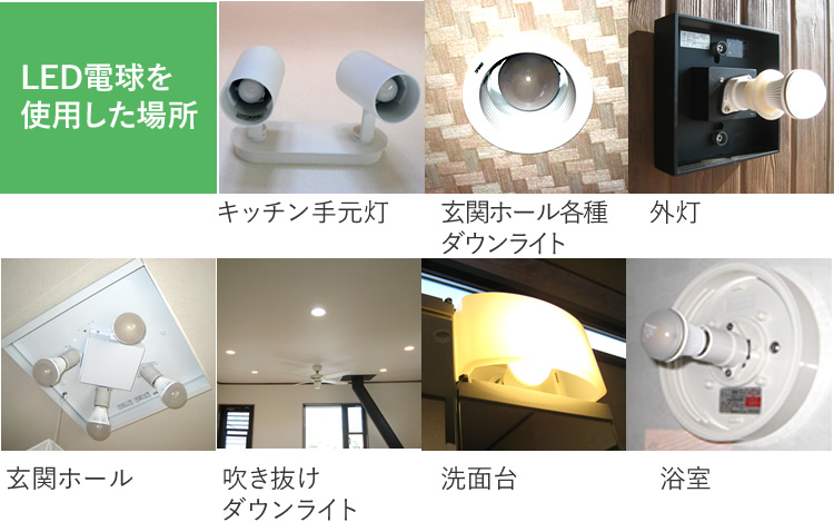 LED電球を使用した場所